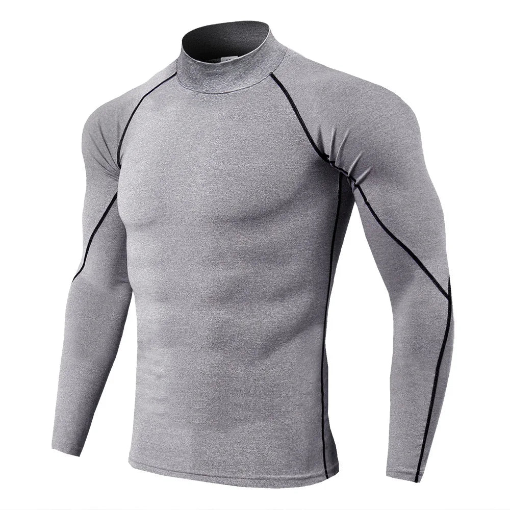 Men's Quick-Dry Compression Top | Long Sleeve Gym Fitness Shirt | Bodybuilding Running Apparel