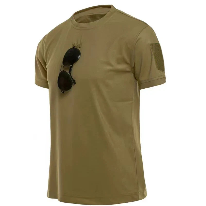 Men's Quick-Dry Tactical T-Shirts | Breathable Military-Style Activewear | Hiking Camping Gym Tops