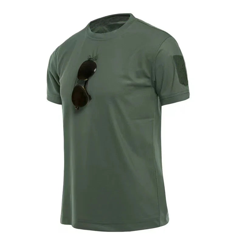 Men's Quick-Dry Tactical T-Shirts | Breathable Military-Style Activewear | Hiking Camping Gym Tops