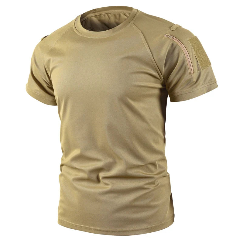 Men's Quick-Dry Tactical T-Shirts | Breathable Military-Style Activewear | Hiking Camping Gym Tops