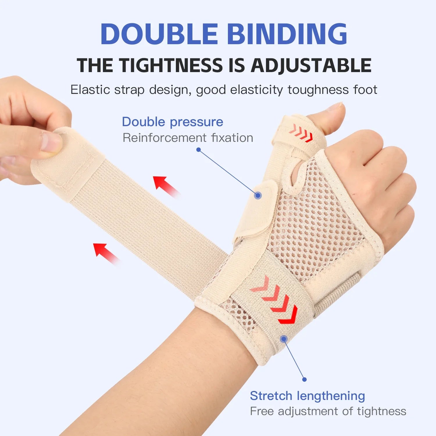 Hand Support Brace | Wrist & Thumb Stabilizer | Tendinitis & Arthritis Relief | Breathable | Ambidextrous