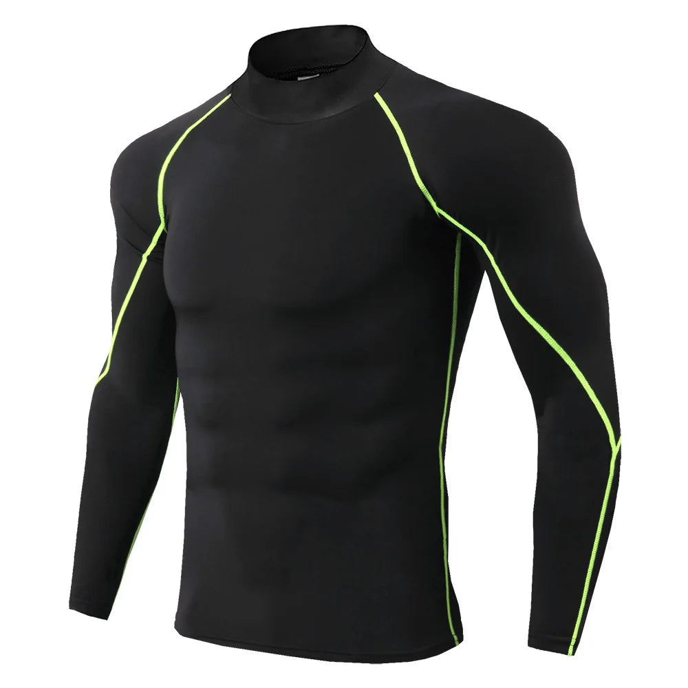 Men's Quick-Dry Compression Top | Long Sleeve Gym Fitness Shirt | Bodybuilding Running Apparel