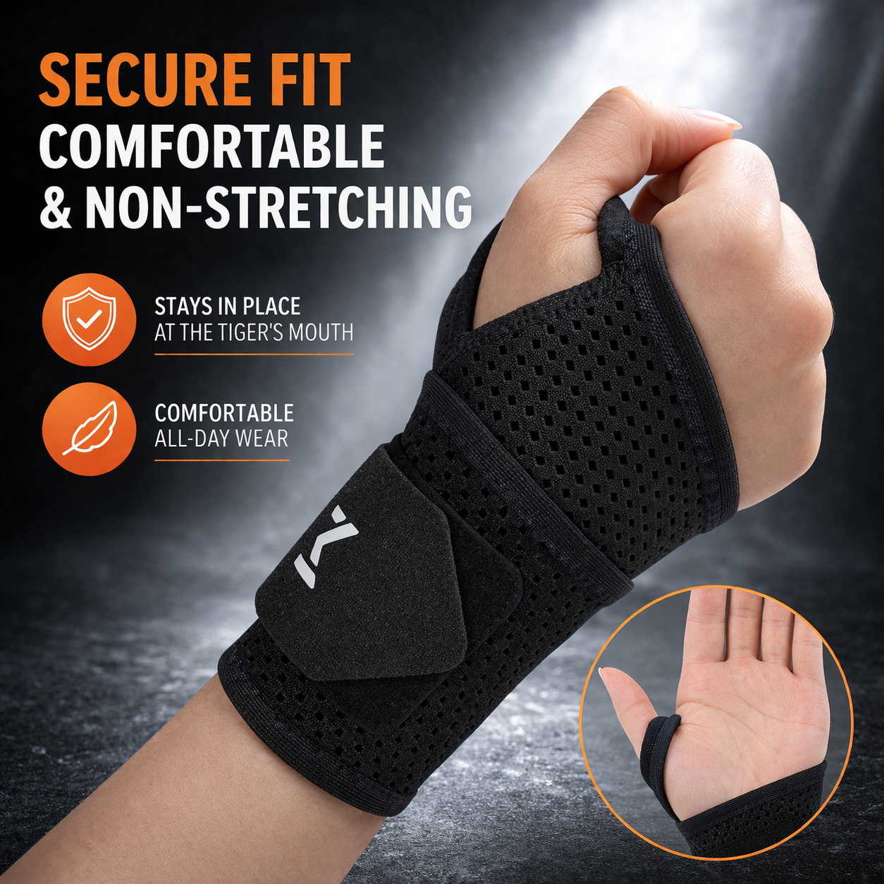 Adjustable Wrist Support Brace | Weightlifting Tennis Badminton Gym Strap Black | Men Women