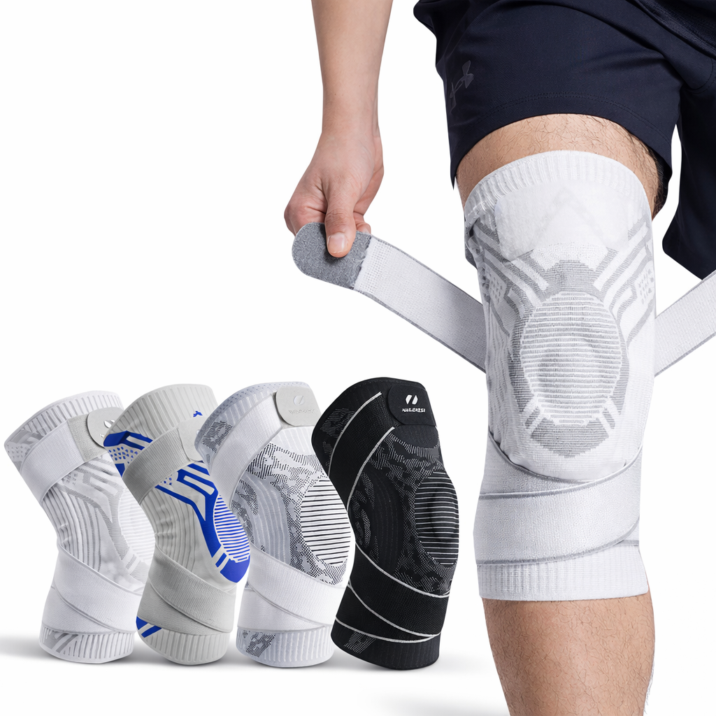 Elastic Knee Support Brace | Compression Bandage for Gym | Injury Relief Protector | Volleyball Knee Pad | Adult Use