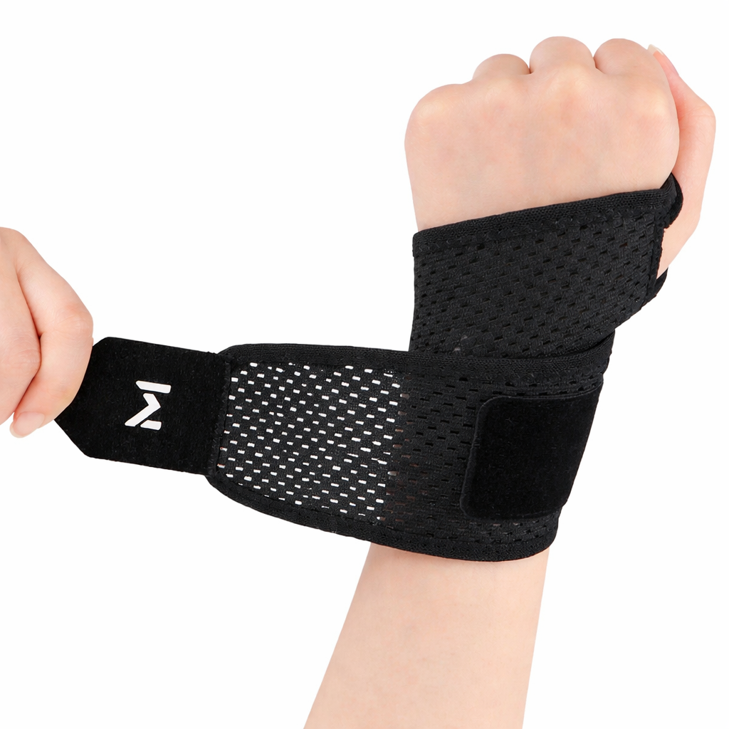 Adjustable Wrist Support Brace | Weightlifting Tennis Badminton Gym Strap Black | Men Women