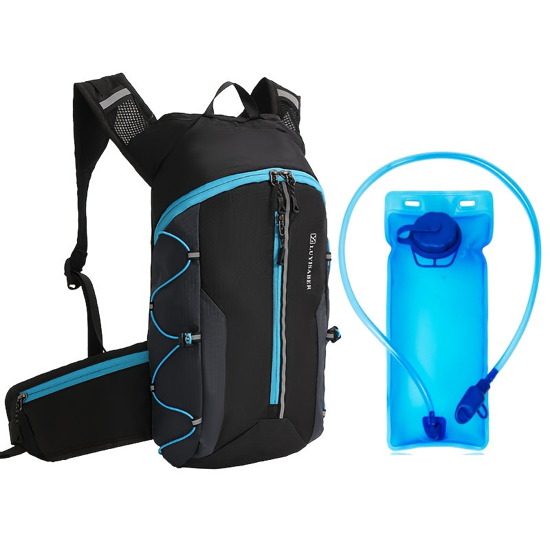 Lightweight Nylon Outdoor Backpack with 2L Hydration Bladder | Running, Hiking, Cycling Gear | Mesh Ventilation Design
