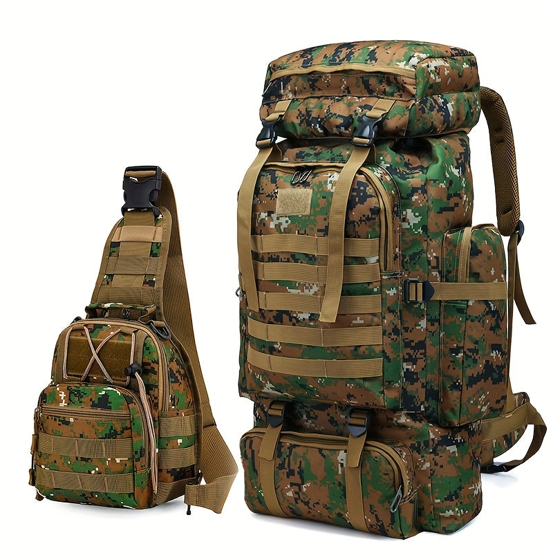 Durable Hiking Daypack | Camouflage Oxford Cloth | Outdoor Backpack with Zipper Closure