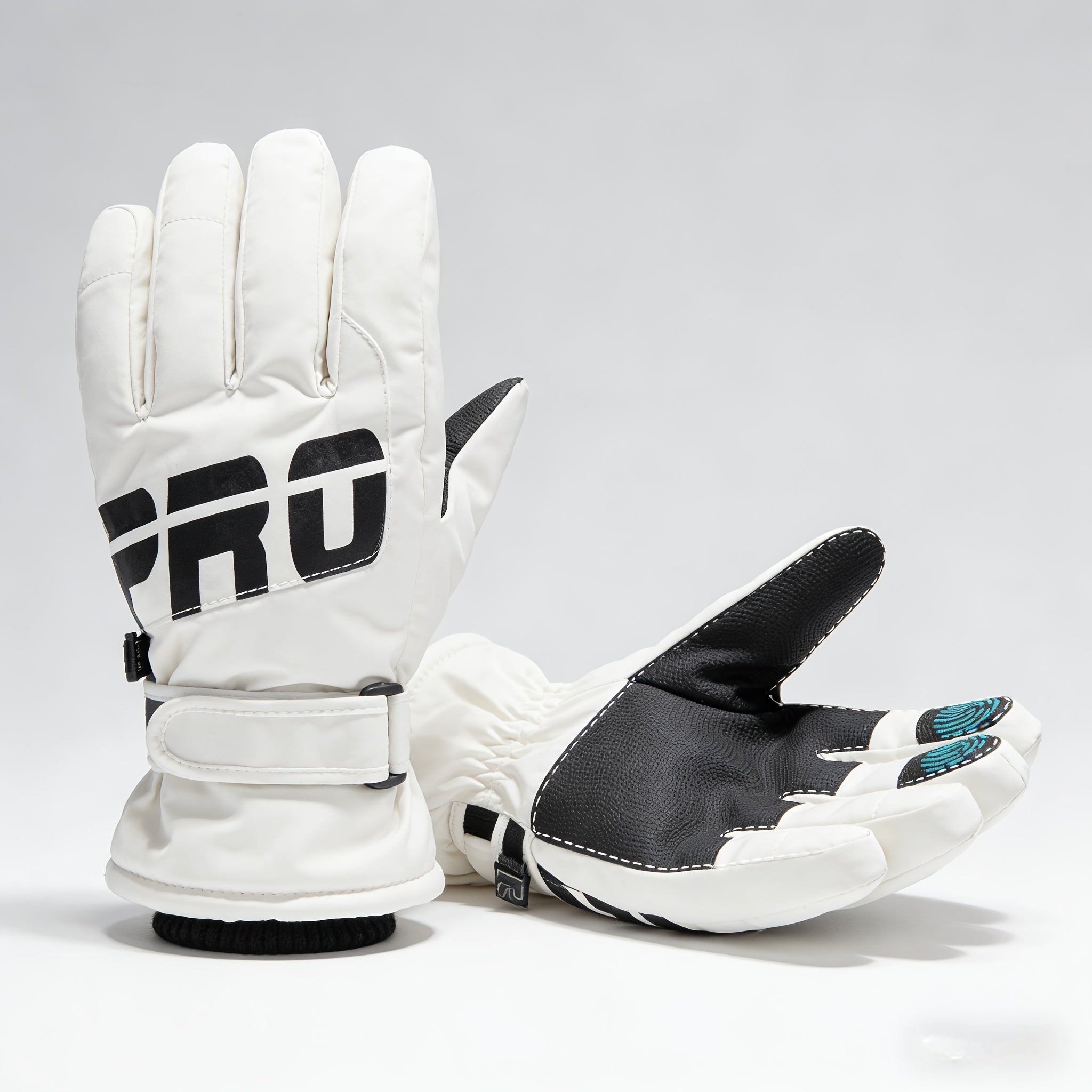 Men's Windproof Skiing Gloves | Warm Anti-Slip for Snowboarding & Winter Sports | Hook-and-Loop Closure | Acrylic Knit