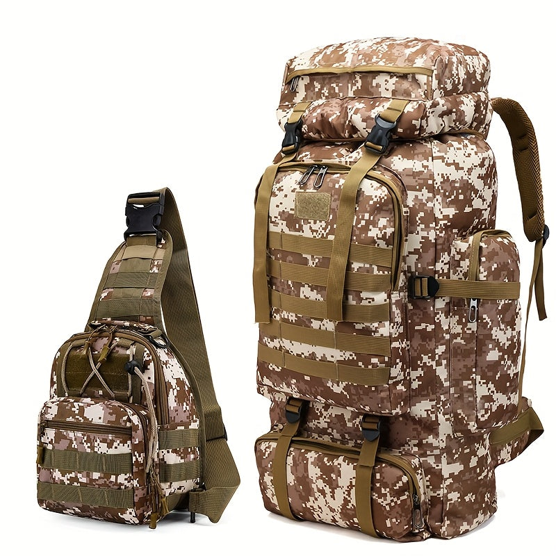 Durable Hiking Daypack | Camouflage Oxford Cloth | Outdoor Backpack with Zipper Closure