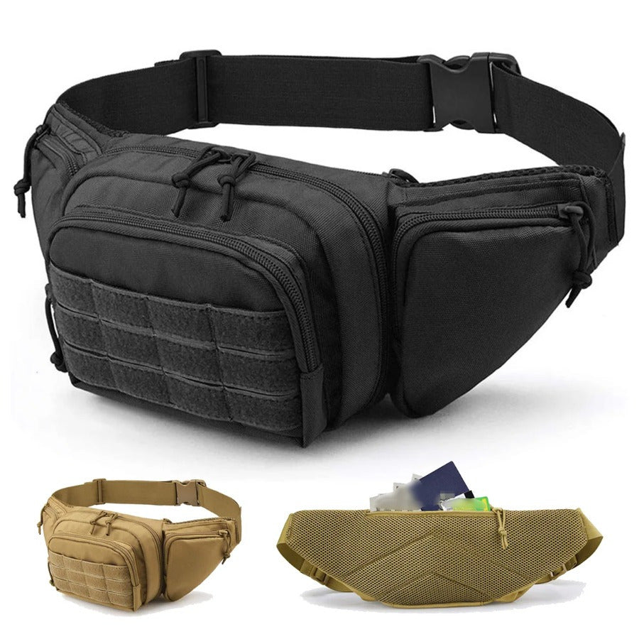 Men's Nylon Tactical Waist Pack | Sports Climbing Camping Motorcycle Bag | Tool Storage | Casual Use